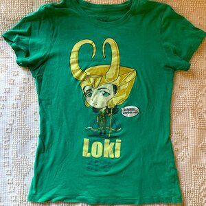 Marvel Loki Chibi Art T-Shirt Size S